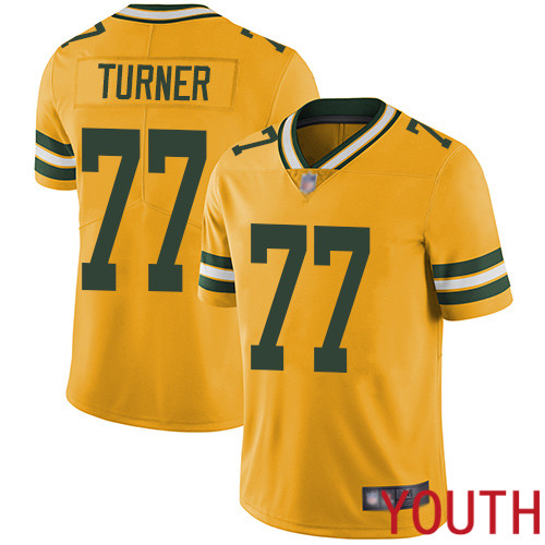 Green Bay Packers Limited Gold Youth #77 Turner Billy Jersey Nike NFL Rush Vapor Untouchable->women nfl jersey->Women Jersey
